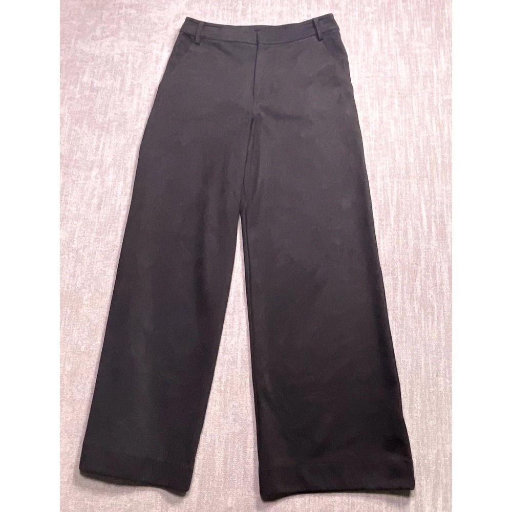 Wayf Chino Pants Womens Medium Black Wide Leg Flap Pockets Casual Outdoor Wear